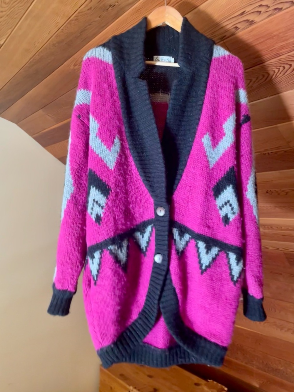 M/L vintage mohair cardigan sweater, Italian La Monte